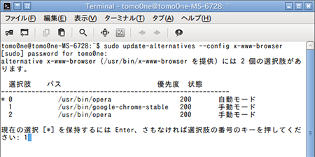 linuxBean14.04メインブラウザ切替