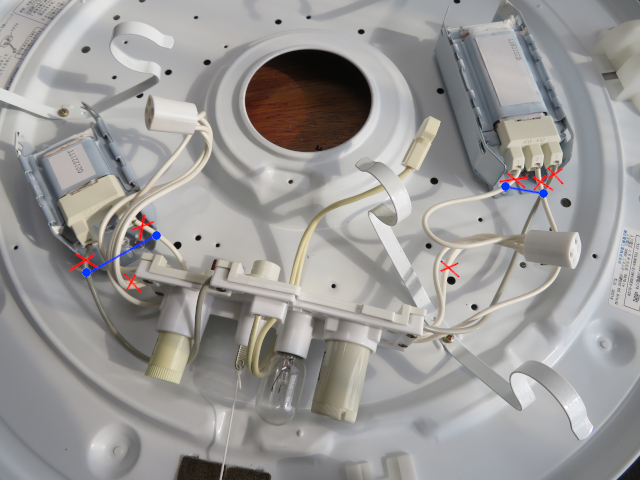 2灯式蛍光灯LED化配線